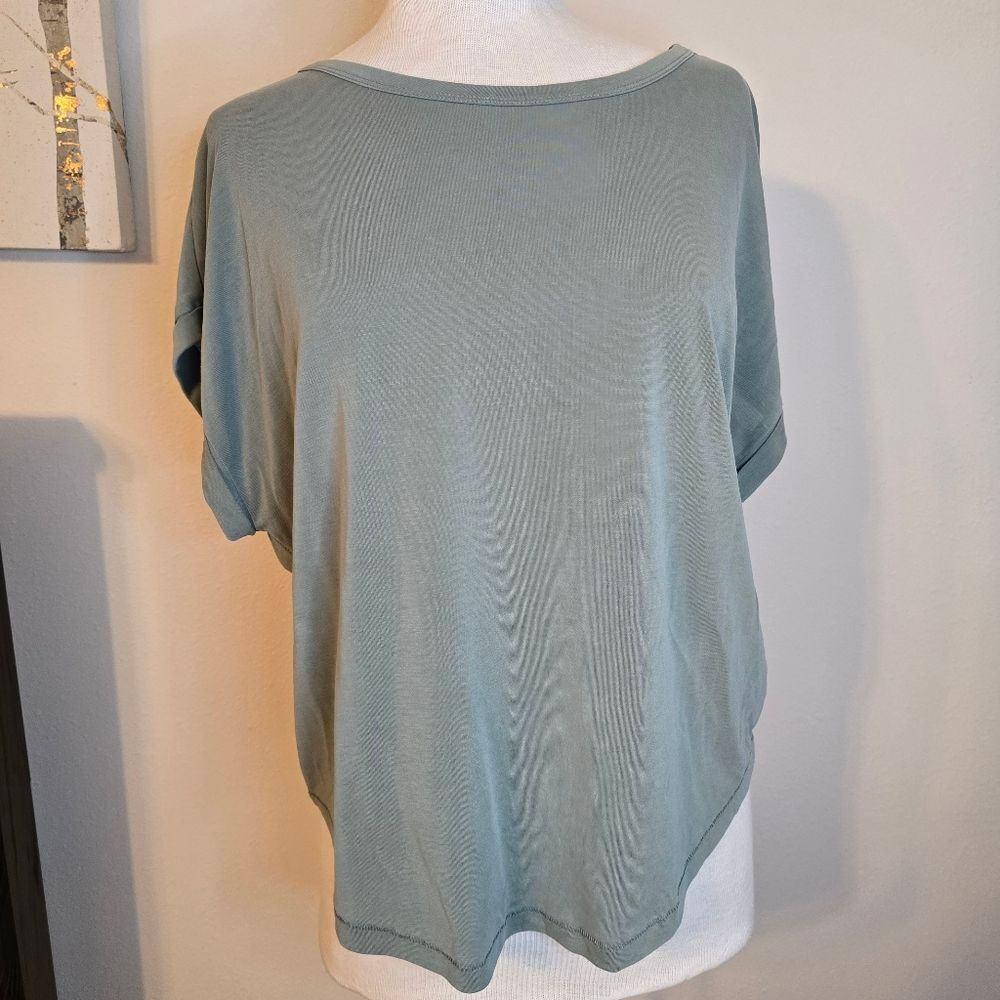Lucky Brand Los Angeles Tunic Shirt Olive Green Size Medium
